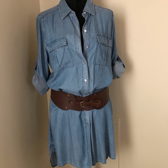 black jean shirt dress